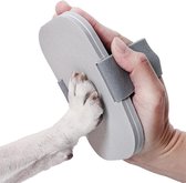 LovIntry M-förmiges Hundekratzpad für Nägel mit Leckerli-Box, Hu