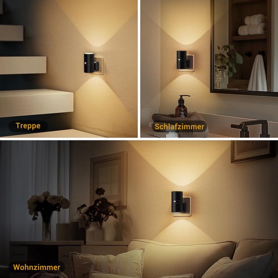 Ynkkvre -Stekkerlamp - Bewegingssensor Lamp Binnen - Nachtlampje Stopcontact - Stekkerspot - Warm Licht - ABS-Kunststof - 10.5 x 4.5 CM - zwart van Ynkkvre — afbeelding 3