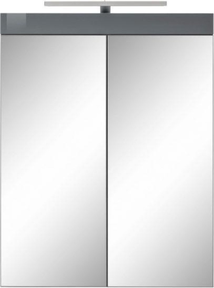 trendteam - AmandaBad - Badkamerkast met spiegel incl. LED-verlichting - Grijs (mat)