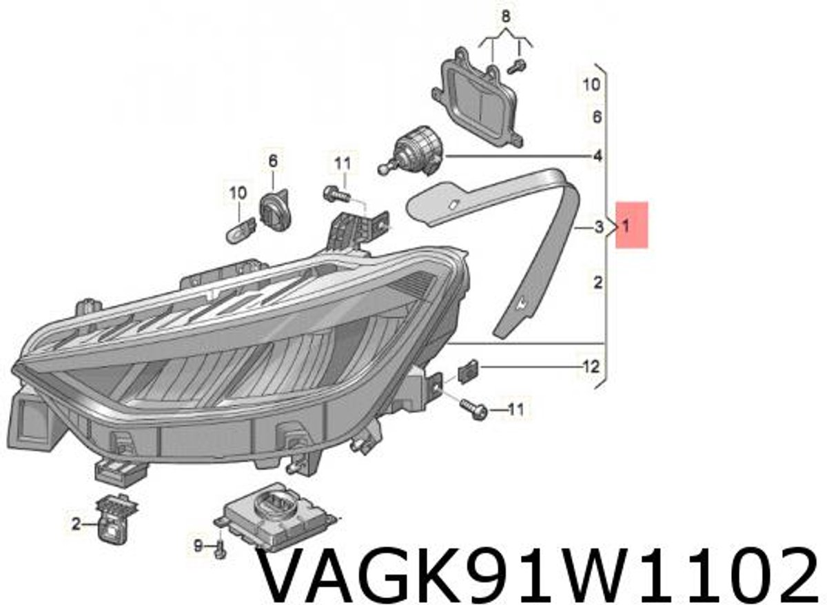 Volkswagen ID.3 (9/20-9/23) Koplamp Rechts LED Origineel! 10B941030