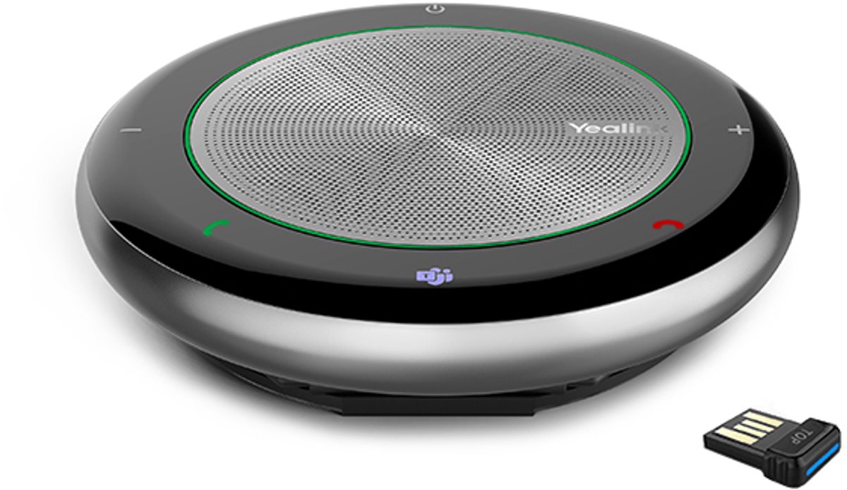 Yealink CP700 – Draagbare Speakerphone – Bluetooth & USB – Inclusief BT50 dongle – Conferentiespeaker met 360° Microfoons – Voor Teams, Zoom & meer – Zwart