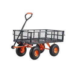 Deeper Festival Trolley - Garden Cart - Utility Wagon - met eenvoudige montage - Veelzijdige kiepwagen - Kruiwagen met 400 lbs laadvermogen - Zwart