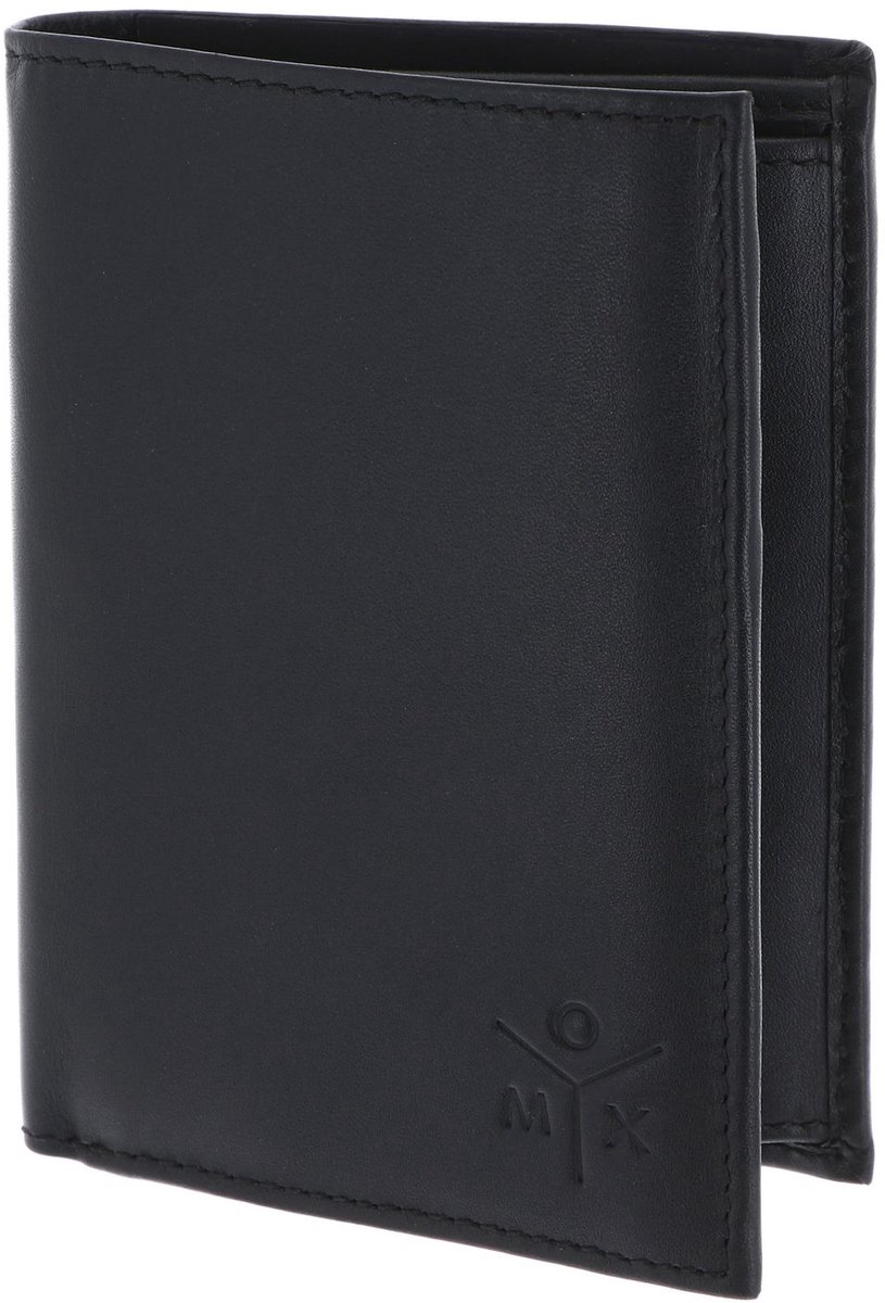 oxmox Leren portemonnee Leather Kombibörse Ox Embossed Black zwart