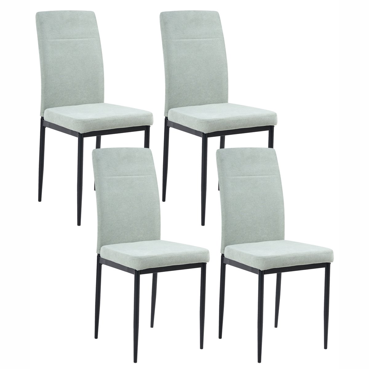 RINER - Eetkamerstoel set van 4 - Lichtgroen - Polyester