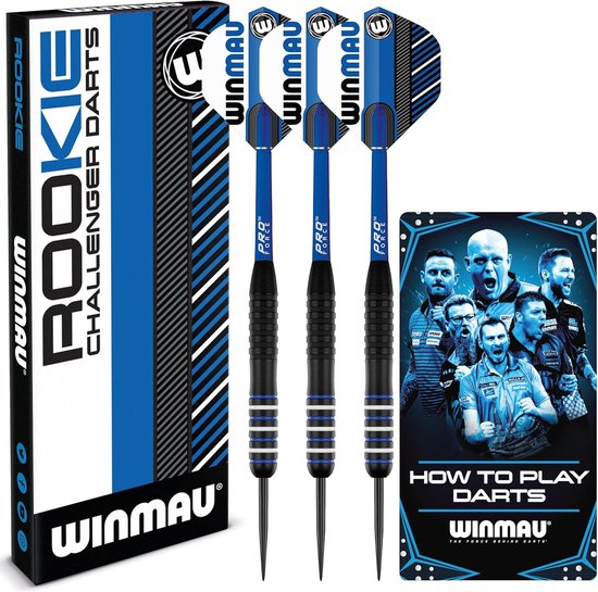 Winmau - Dartpijlen Brass Darts Rookie 20 Gram - Blauw van Winmau — afbeelding 2