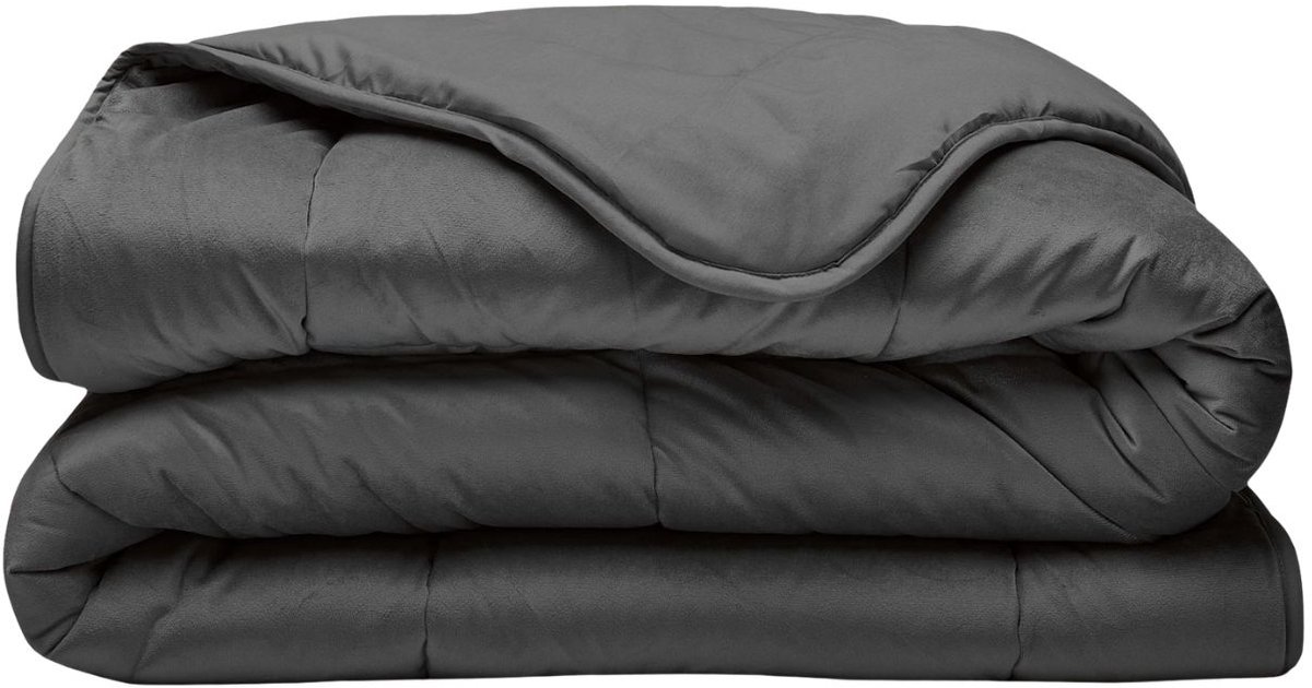 Droomtextiel All-In One Lazy Velvet Dekbed Zonder Overtrek - 240x200 cm - Antraciet