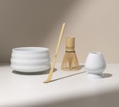 Arboledia Matcha Set - Matcha Starterkit - Matcha Thee Set - Bamboe Matcha Klopper - Bamboe Matcha Lepel - Keramische Matcha Kom - Keramische Matcha Houder - Matcha Thee Maker Set