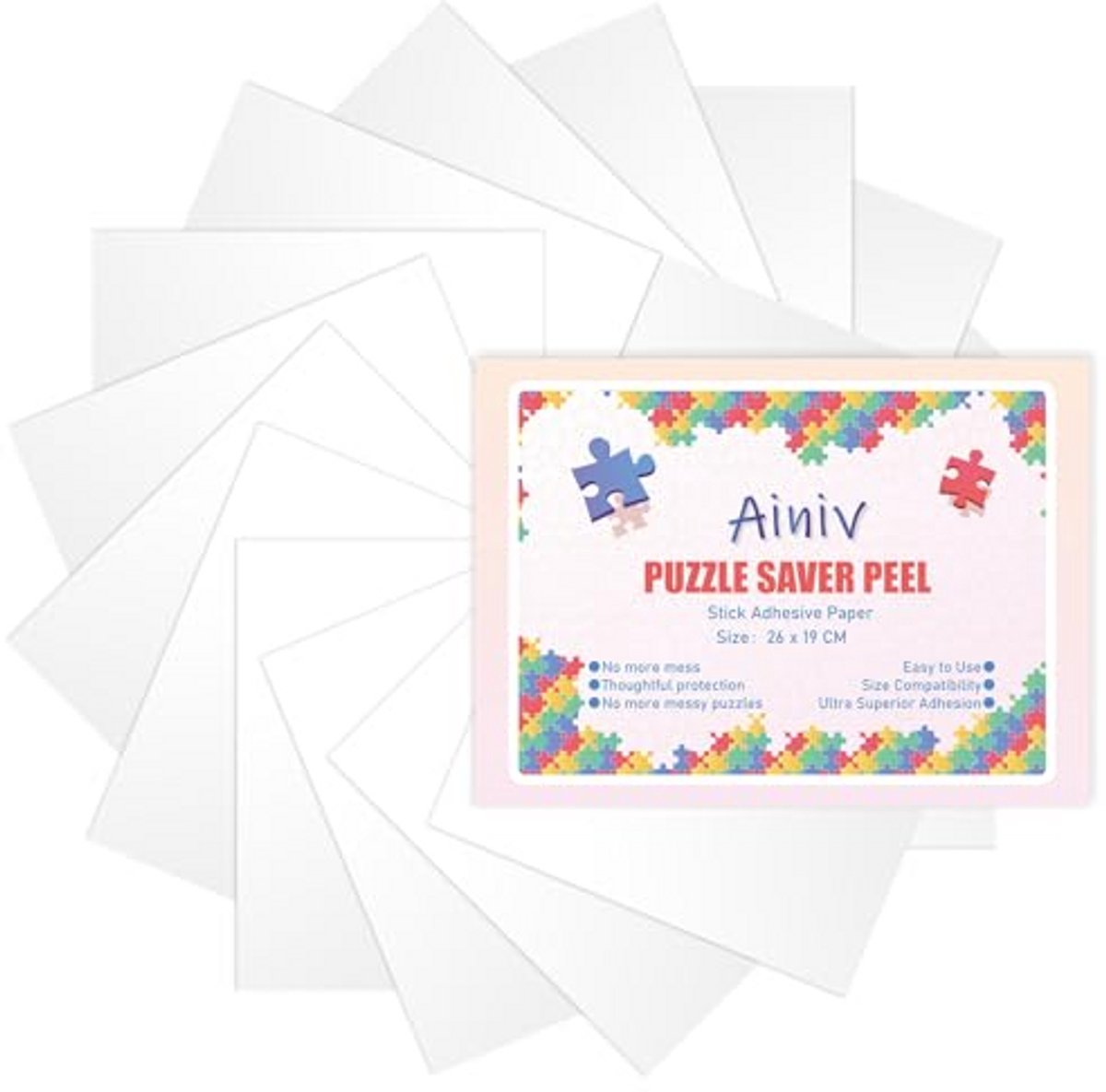 Puzzelbewaarbladen 16 Stuks - Zelfklevende Puzzellijmvellen voor 2 Puzzels van 1000 Stukjes
