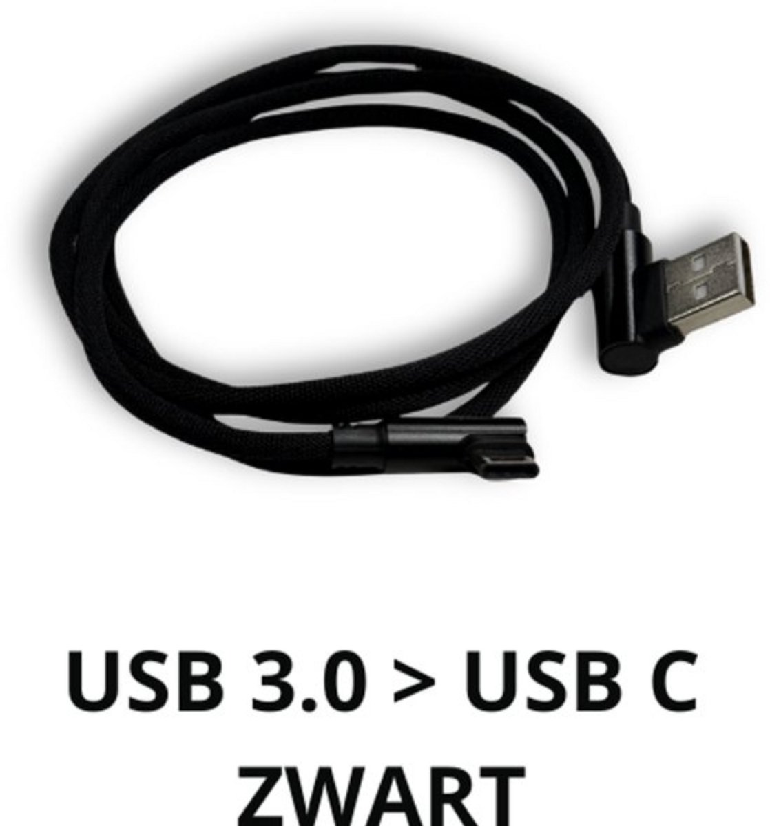 USB 3.0 Naar USB-C - met 90 graden hoek - Apple iPhone - Samsung - USB Kabel - Oplaadkabel - Lader - Laadkabel - Universeel