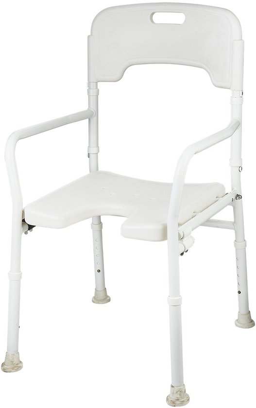 Opvouwbare douchestoel tot 136 kg – Hygiëne uitsparing en verstelbaar