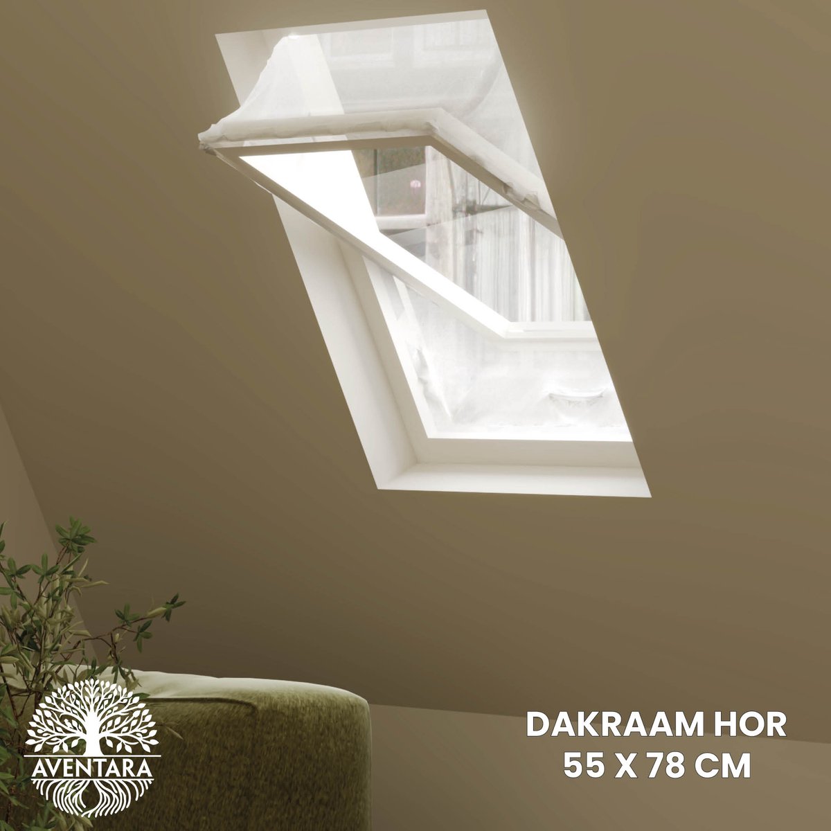 Aventara Dakraam Hor - 55 x 78 cm – Geschikt voor Velux: CK02 (GGL 102, c02) Fakro, Optilight: Maatcode 01 Luxtra: C2A Insect Raamhor - Insecten Plissé - Vliegenhor – Gaas - Inbouw Zonder boren Wit 55 x 78