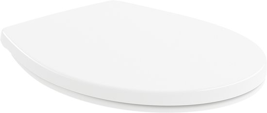 Een witte, ovale toiletbril.