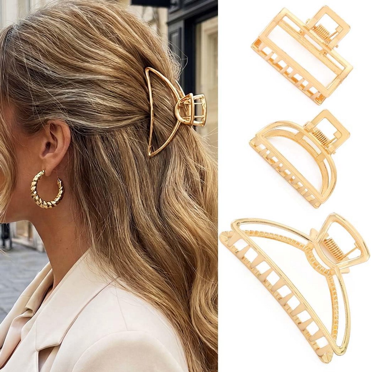 Gouden Metalen Haarklemmen voor Dames - Luxe Haaraccessoires