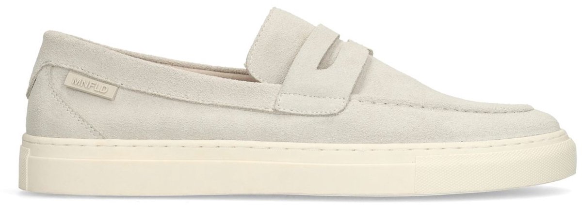 Manfield - Heren - Beige suède loafers - Maat 43