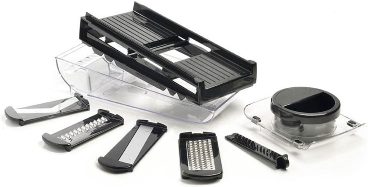 Mandoline voor veelzijdig snijden van voedsel - Roestvrij staal, zwart