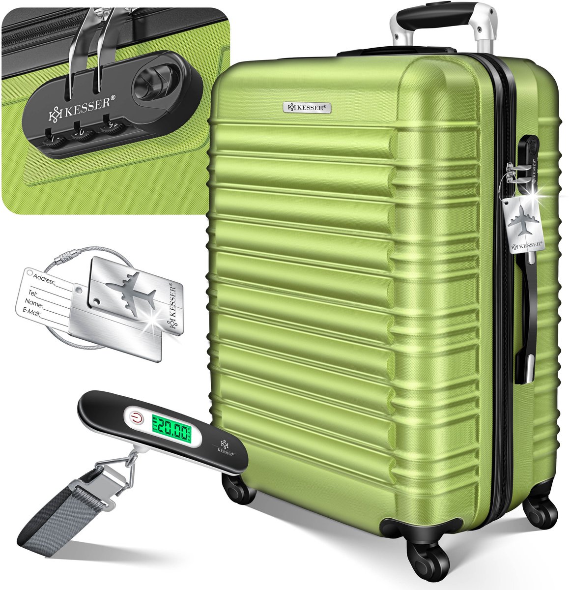 KESSER® Reiskoffer 84L Koffer - Trolley op wieltjes met Cijferslot, bagageweger en bagagelabel