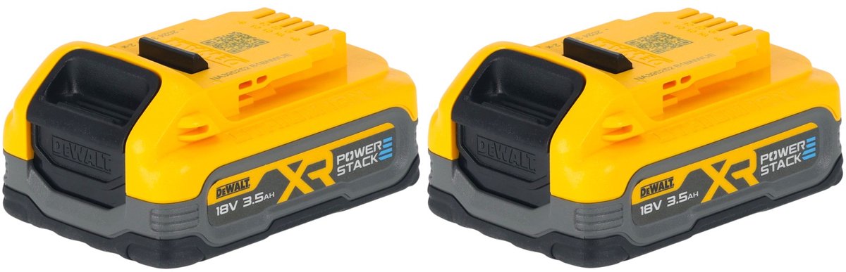 DeWalt DCBP 318 S2 accuset met 2x Powerstack accu 18 V 3,5 Ah / 3500 mAh XR Li-Ion - met laadindicator