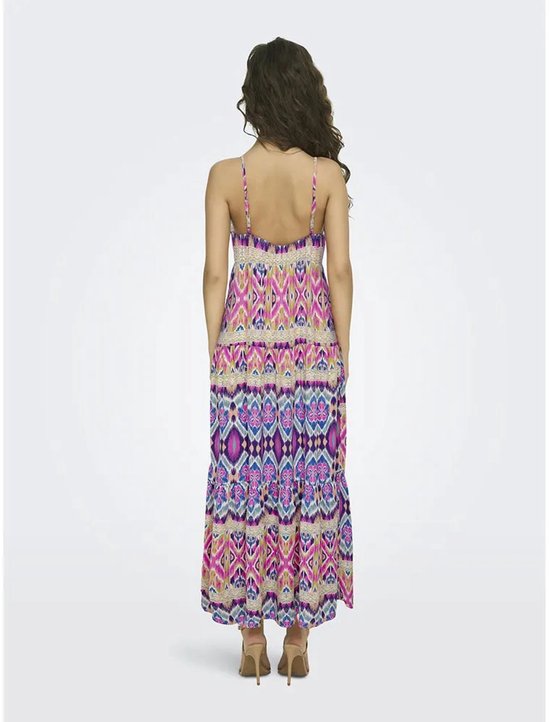 Onlalma Life Poly Chole Long Dress Coral Patterned
