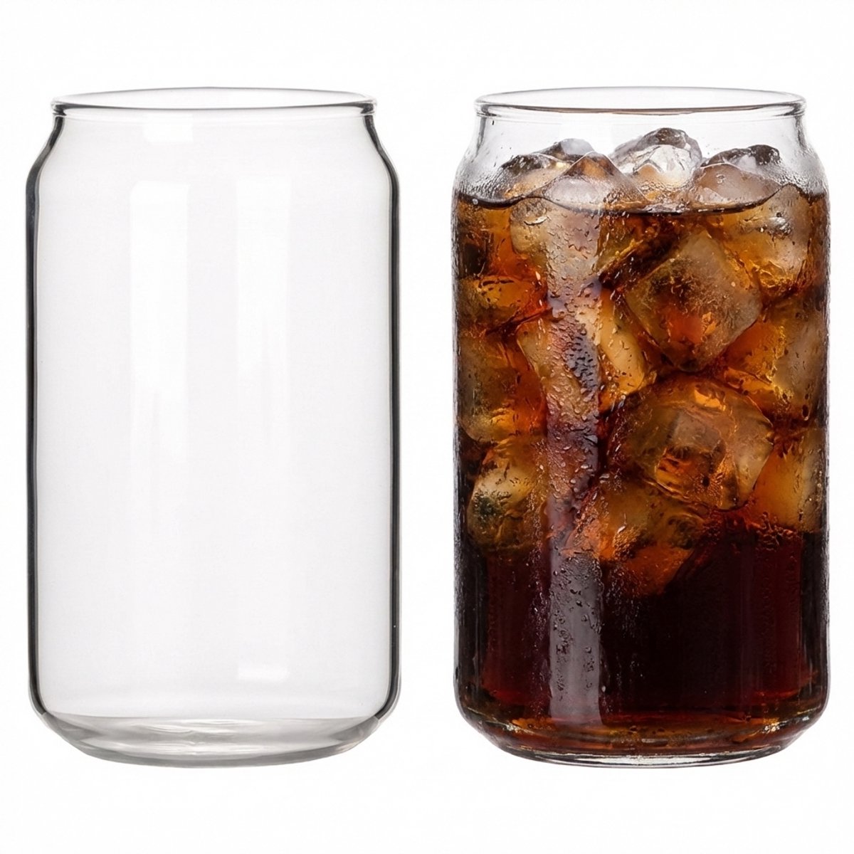 Vamora Nuvia - Koffie Glazen - Cola blik glas - waterglazen - Latte macchiato glazen - Matcha - dessert glas - cappuccino - transparant - set van 2 stuks - 350 ml
