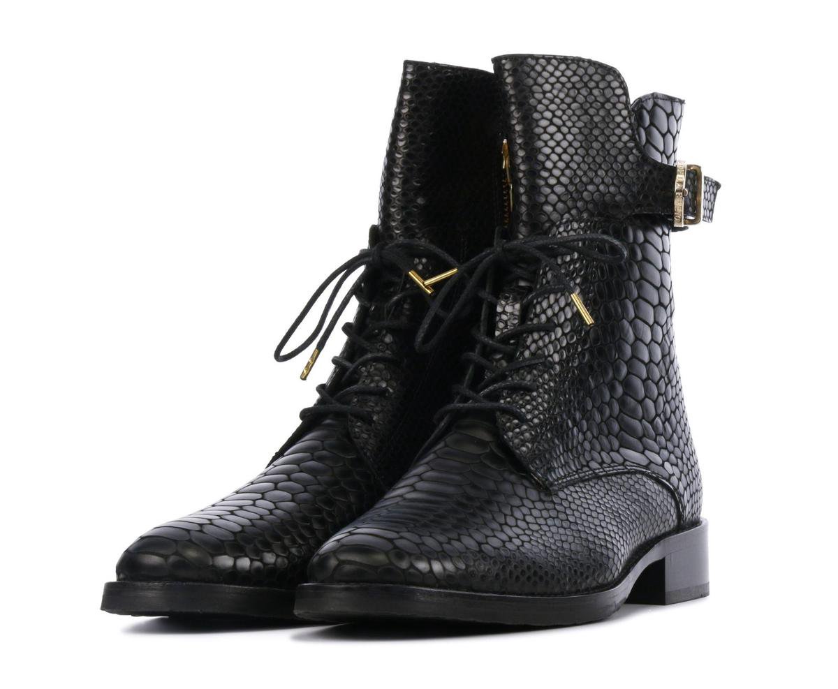 Fred de la Bretoniere Mannen Leren Slangenprint Veterboots / Laarzen /  Damesschoenen | bol.com
