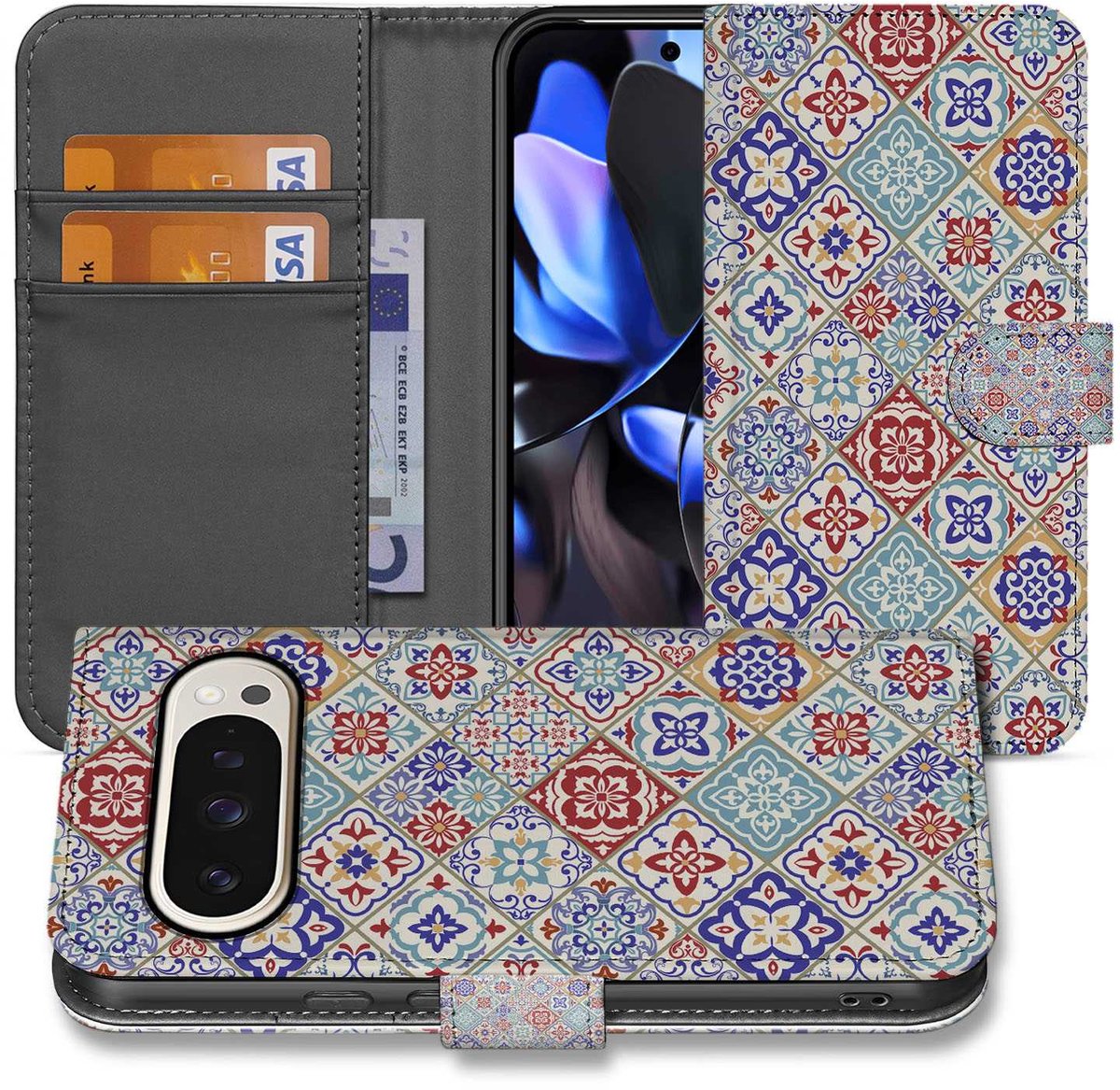 Tiles Color Google Pixel 10 Pro XL Book Case Cadeau