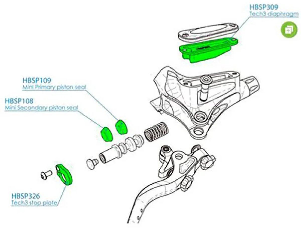 Hope Tech 3 Hendelpakkingset Zwart