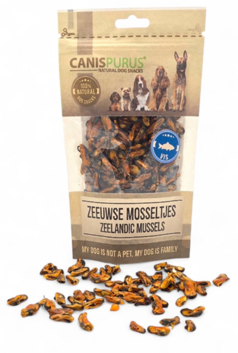 CanisPurus Hondensnack - Zeeuwse mosseltjes - Natuurlijke Vissnack voor Honden