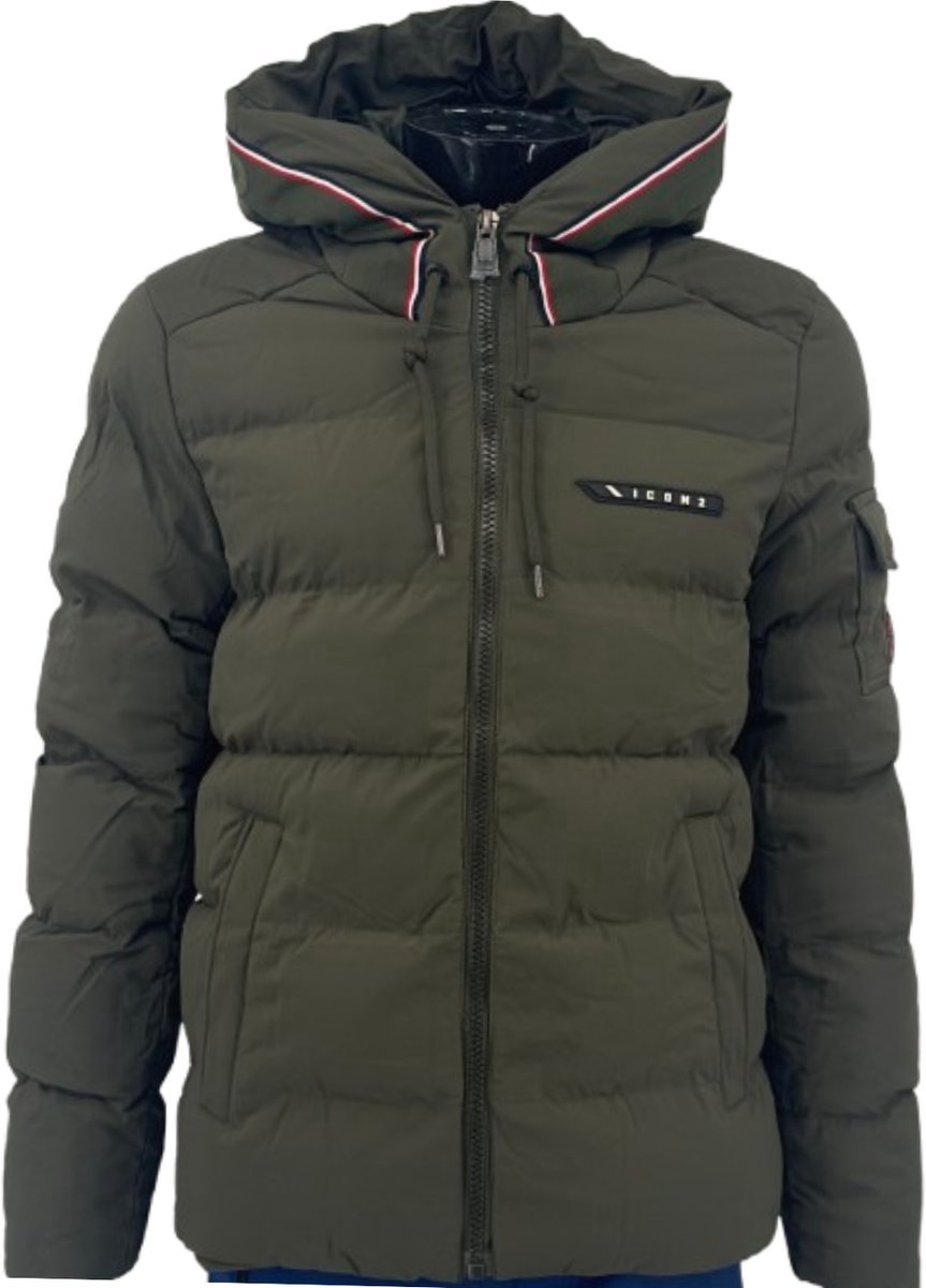 ICON2® Winterjas Heren - Puffer Jas Heren - Met Ritszakken en Binnenzak - Winddicht en Waterafstotend - Groen - Maat M
