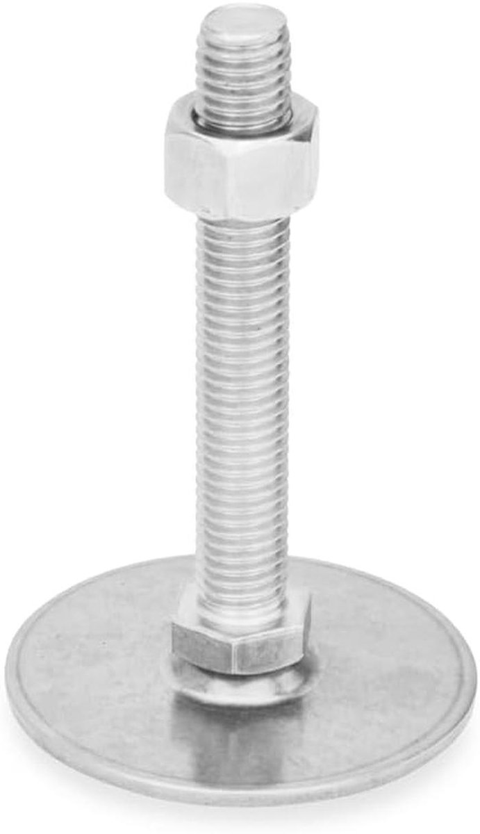 Roestvrijstalen Stelpoten met Voetdiameter van 80mm en Schroefdraad M12
