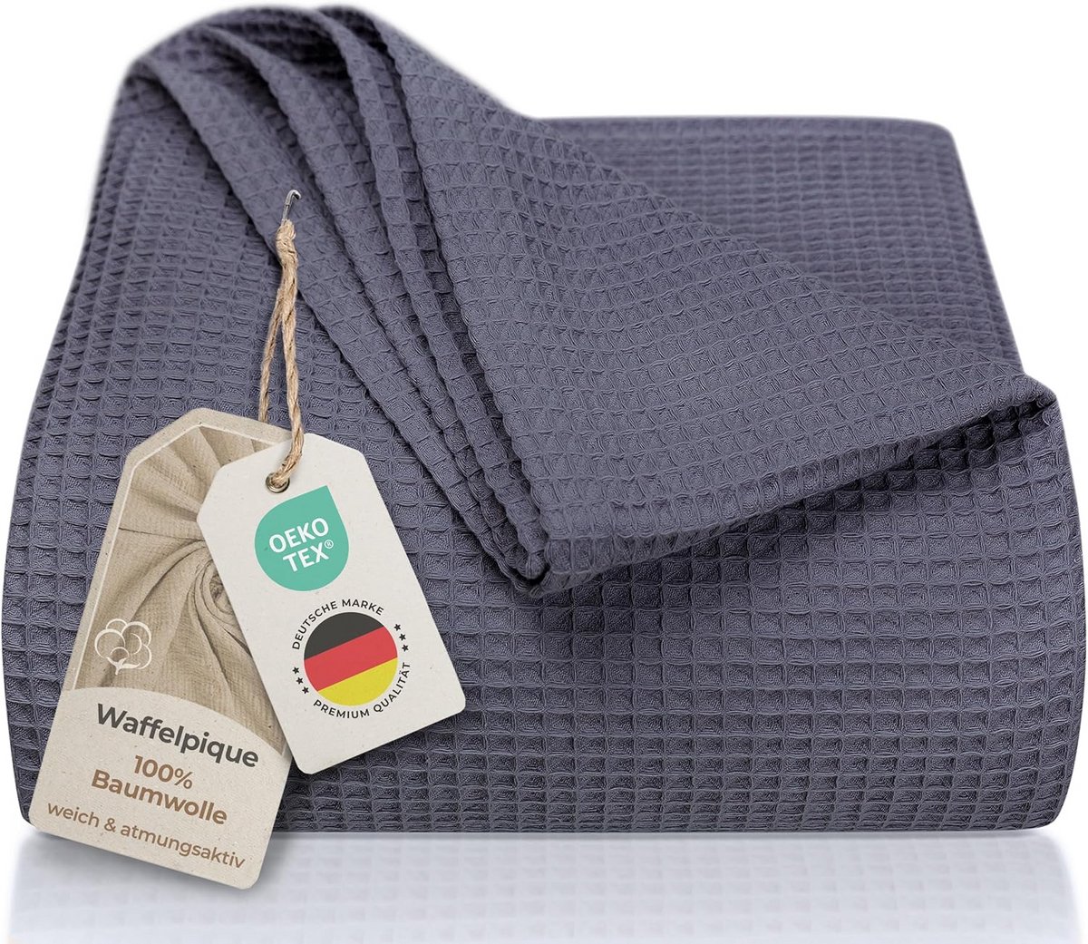 XXL Wafelpiqué Sprei 240 x 260 cm - Lichte Katoenen Deken voor Bed en Bank