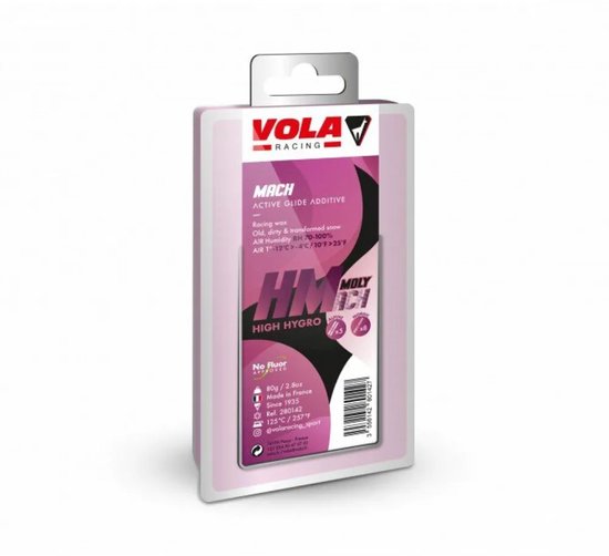 HMach Paars Moly Wax - Racing Wax - Fluorvrij - Voor Oude en Vuile Sneeuw - Geschikt voor -12°C tot -4°C