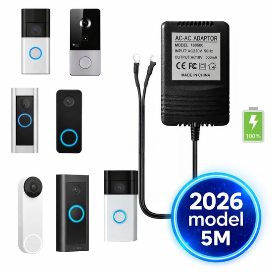 Video Universele Deurbel Adapter 230V-18V Transformator - Video - €28,50