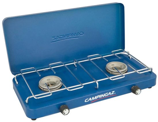 BACOENG Hockerkocher gas 2-pits met afneembare poten, campingkooktoestel inclusief 1,5 m slang en 50 mbar drukregelaar, 4-potige gaskooktoestel voor camping en outdoor