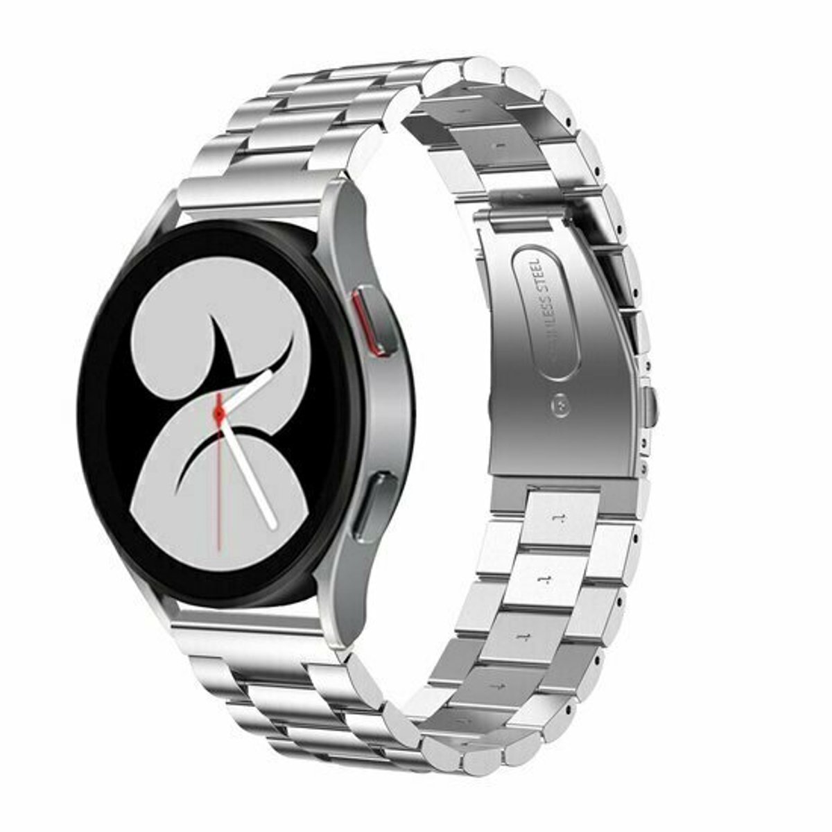 By Qubix - Stalen schakelband - Zilver - geschikt voor Huawei Watch 5 - 42mm
