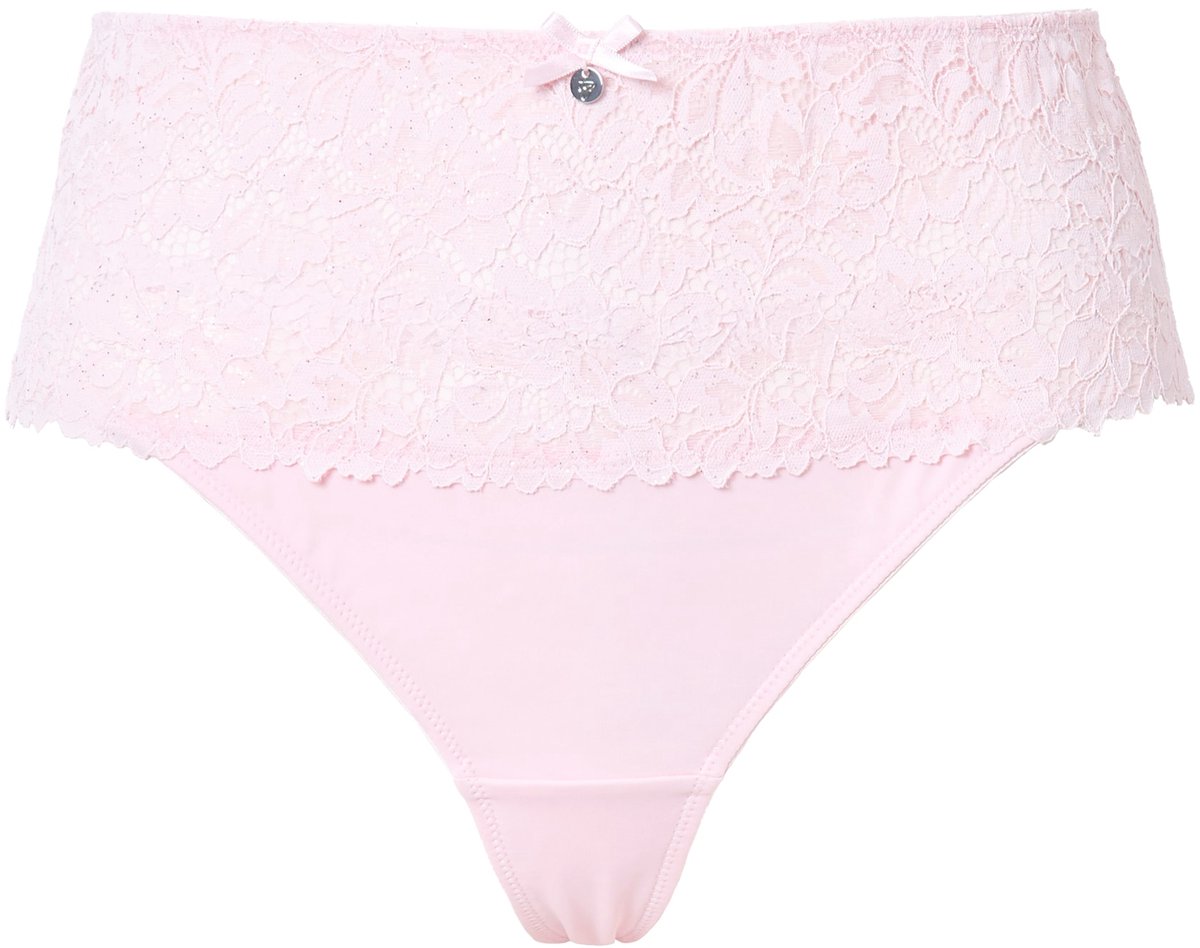 TruYou - Dames - TRUYOU string-panty fijn glinsterend kant microvezels - Babyroze - Maat 58+