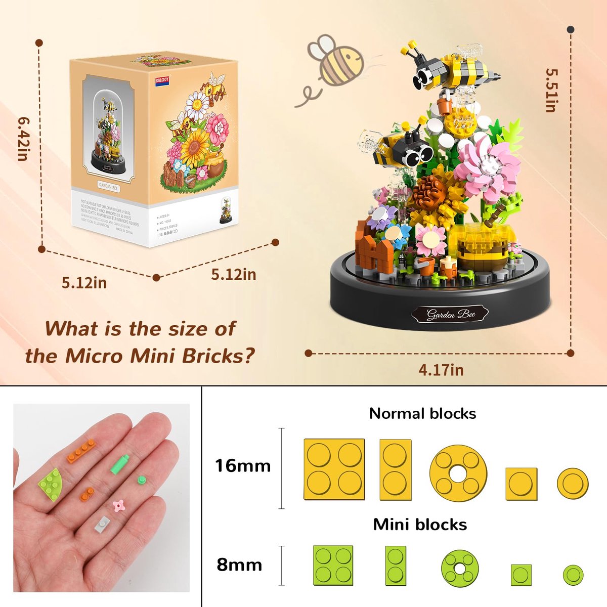 Namajunas - Mini Kunstbloemen Boeket - Bloemenboeket in Stolp - Bouwsets Volwassenen - Botanical Flowers Collection - Botanical Bloemen - Bouwsets - Niet geschikt voor LEGO - Bij - Decoratie voor Huis, Cadeau, Pasen, Moederdag — cadeau in Spellen & Speelgoed - foto 3
