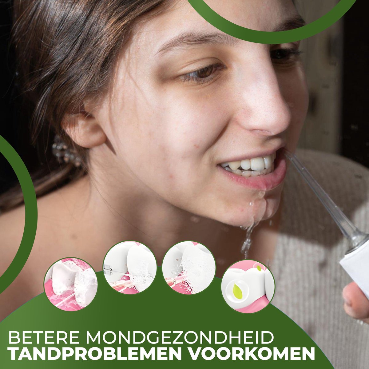 My Green Deal - Waterflosser Draadloos - Elektrische Tandenflosser- Monddouche - Mondverzorging - Flosapparaten - Tongreiniger thumbnail 5