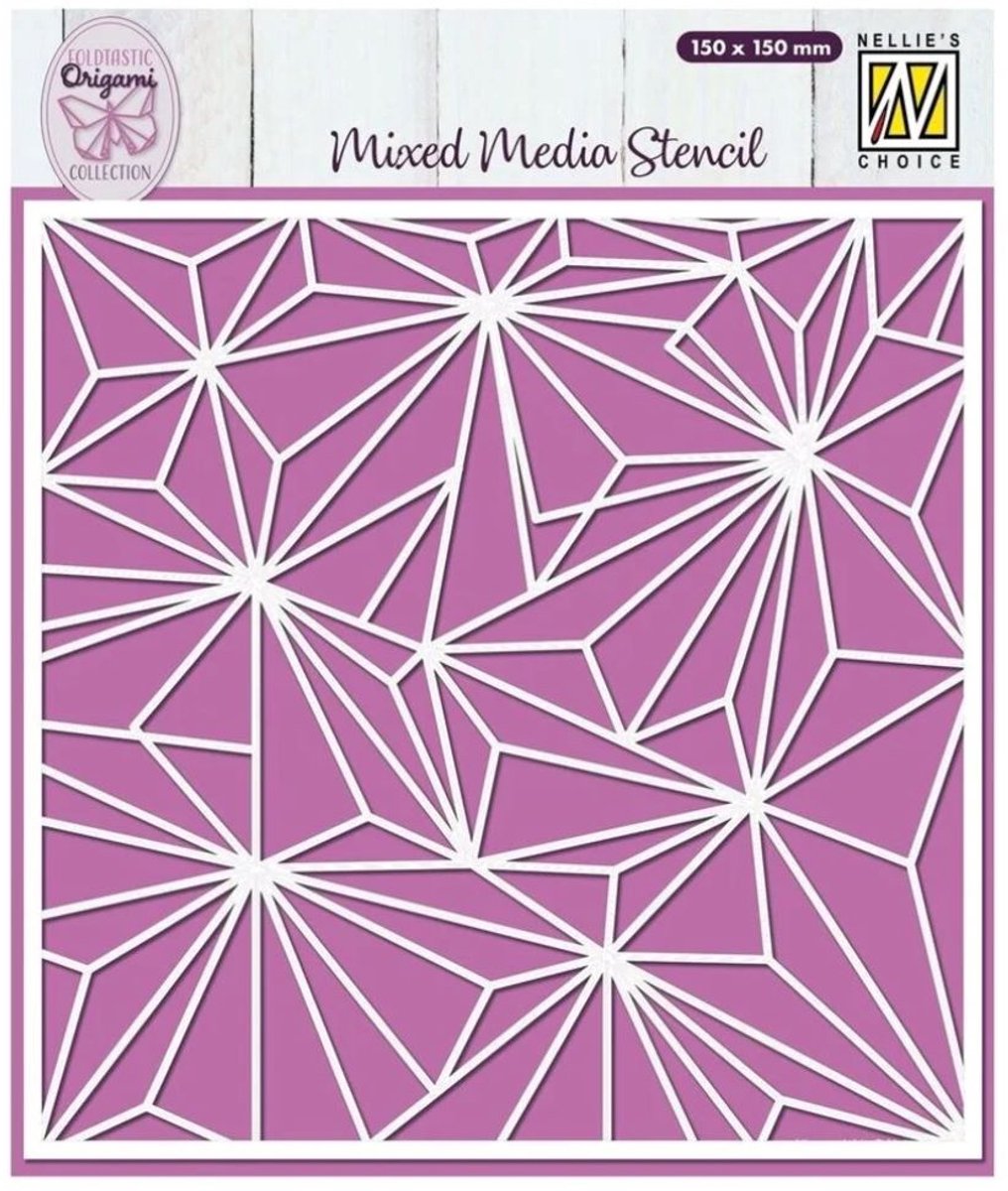 MMS4K-070 - Nellie Snellen Mixed Media Stencil - Origami Stars - sterren