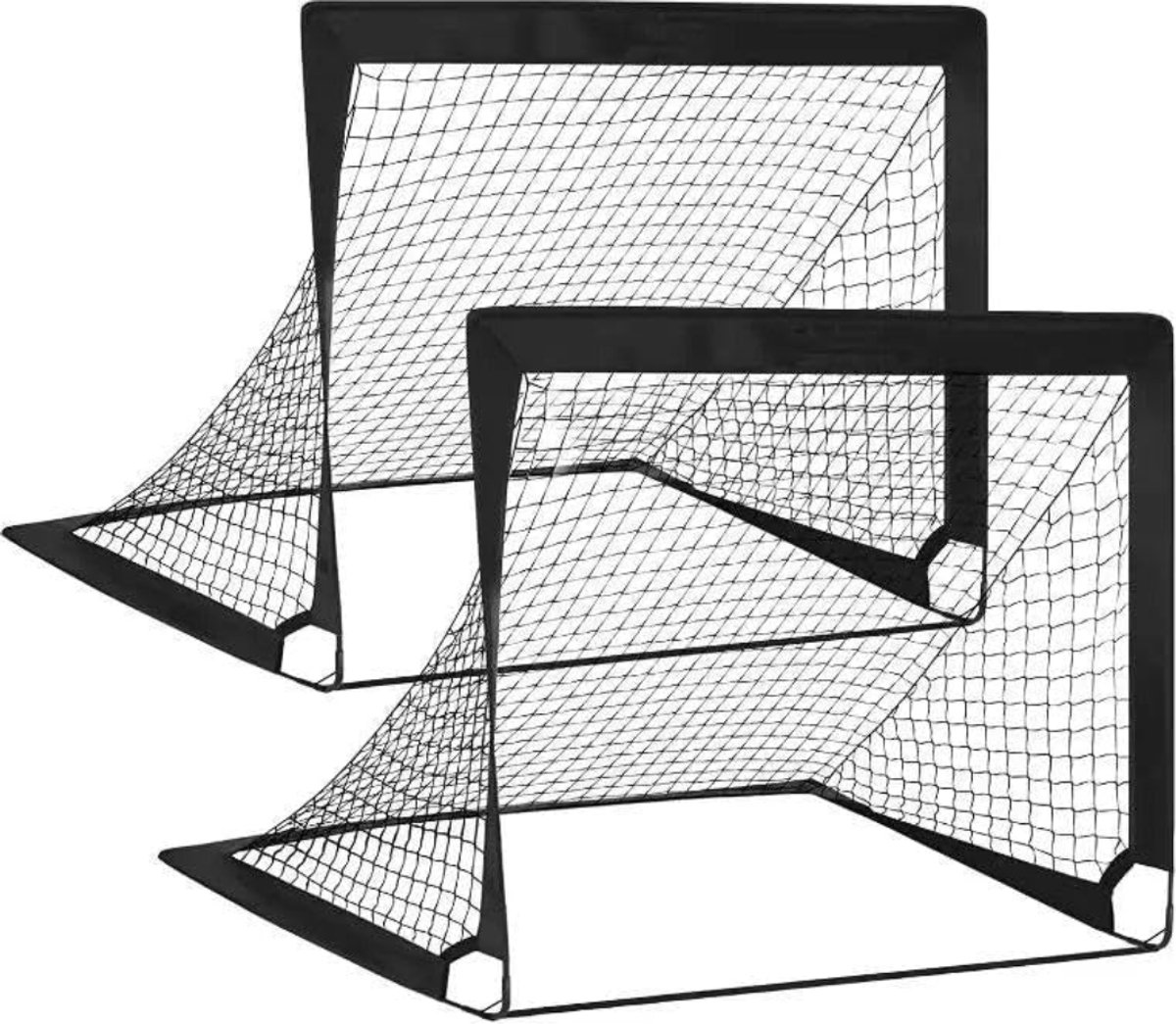 MMM® Voetbaldoeltjes Set Van 2' - Voetbal - Voetbalgoal - Zwart - 90cm x 120cm x 90cm