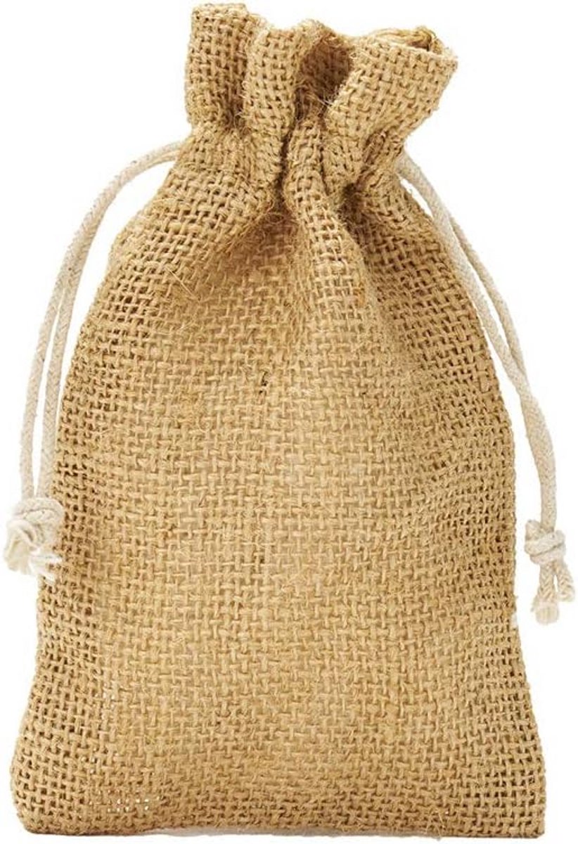 Jute Zakjes 30x20 cm - 5 Stuks, Eco Vriendelijk met Katoenen Koord