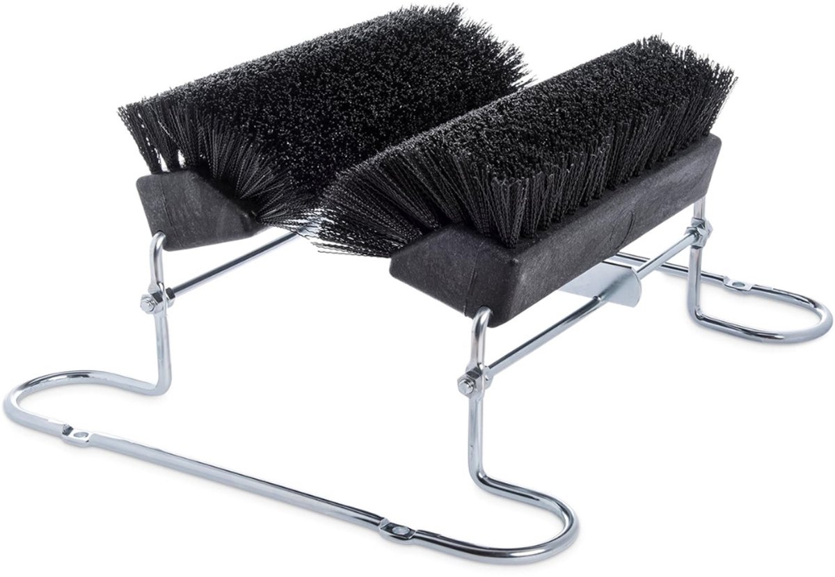 Famanu – Schoenborstel met schraper – Laarzen- en schoenenreiniger – Met metalen frame – Voor entree en werkplaats