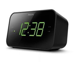 PHILIPS TAR3306/12 Klokradio - FM Wekkerradio - Groot Dimbaar LED-display - Dubbel Alarm - Sleeptimer - Snoozefunctie - Zwart
