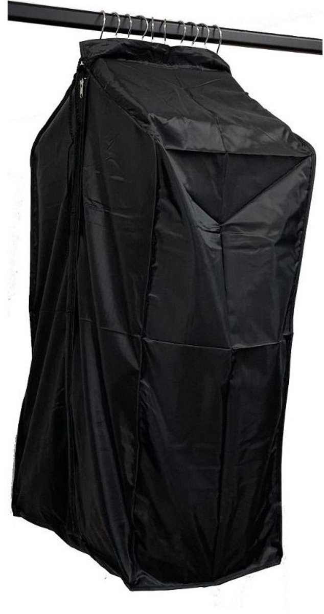 Zwarte kledinghoes 100cm – Grote kleding beschermhoes voor meerdere kledingstukken – Nylon kledingzak met rits, trekkoord & gesloten onderzijde – Stofvrije opberghoes – 100x57x40cm – Pakhoes, jas hoes, reis kledinghoes