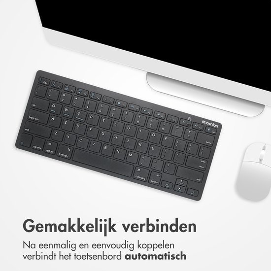imoshion Compact Draadloos Toetsenbord Ergonomisch - QWERTY - Bluetooth Keyboard - Zwart
