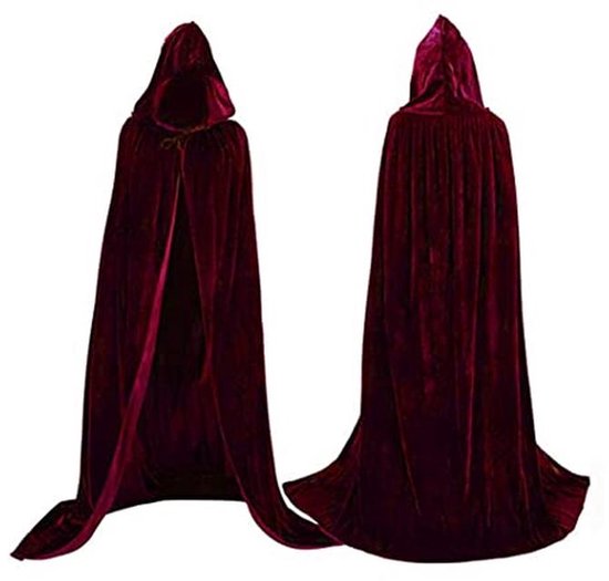 Fluwelen Cape met Capuchon voor Halloween en Cosplay