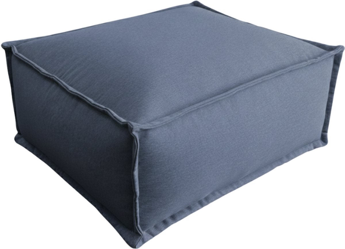 Bananair - Chaise longue module voor modulaire bank - Voetenbank - Zitzak - Linnenlook - 80x60 cm - Donkergrijs