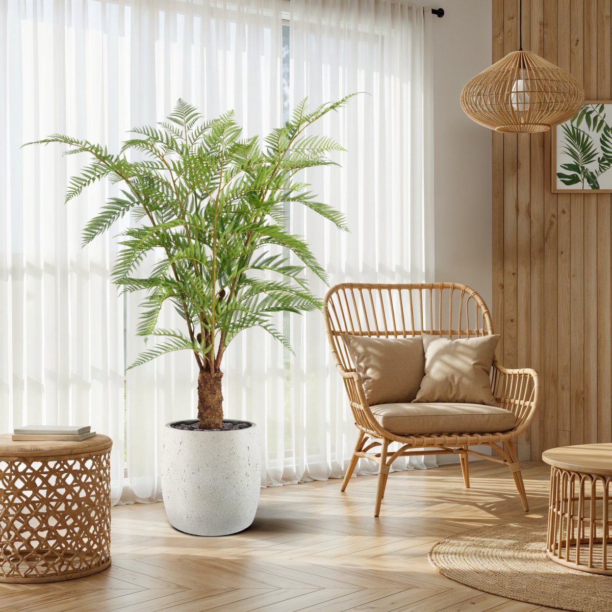 maxifleur Kunstplanten Woodwardia Kunstpalm Deluxe 150cm Groen
