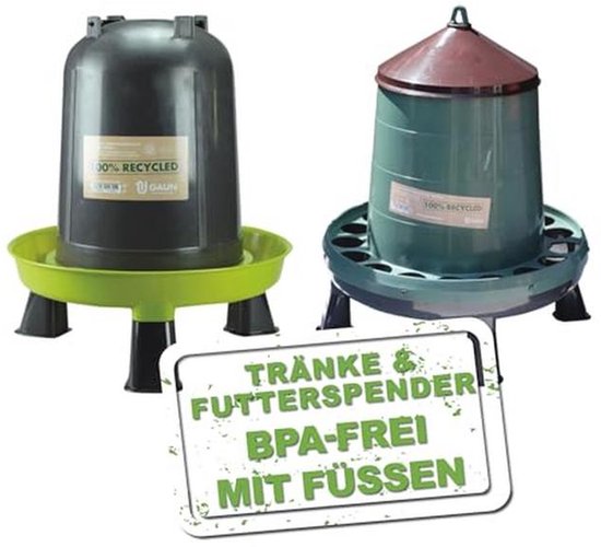 MeineHennen Futterautomat 8 Kg und Wasserspender 10 Liter für Hühner