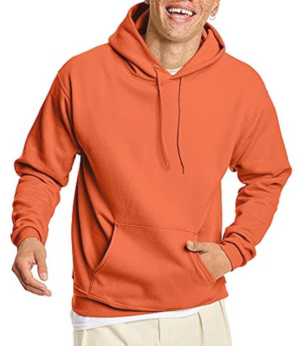 Duurzame Heren Hoodie van EcoSmart Fleece, Oranje - Midweight Sweatshirt