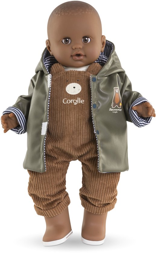 Corolle poppen regenjas - poppenaccessoire 36cm teddybeerprint. — afbeelding 2